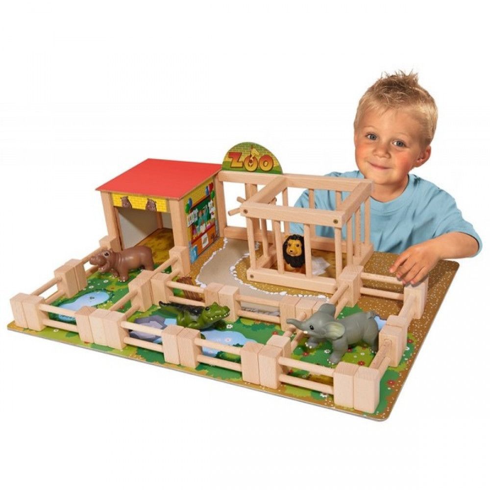 Дървен зоопарк със животни, 22 части