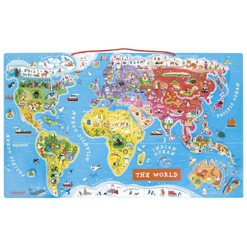 Janod, Магнитна карта на света, пъзел с магнитни части