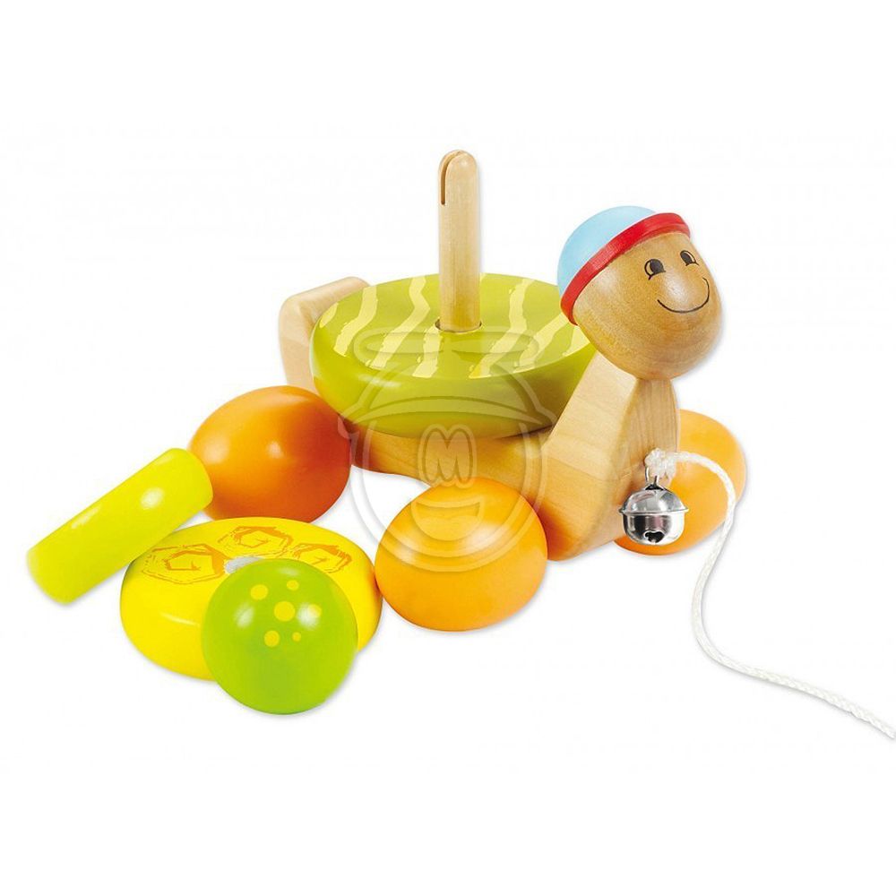 Дървена костенурка за дърпане