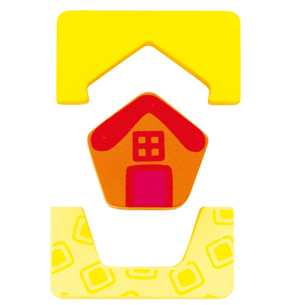 Пъзел-сортер с форми, Къщичка и слънце