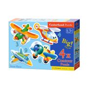 Забавни самолетчета, пъзел с 3, 4, 6 и 9 елемента