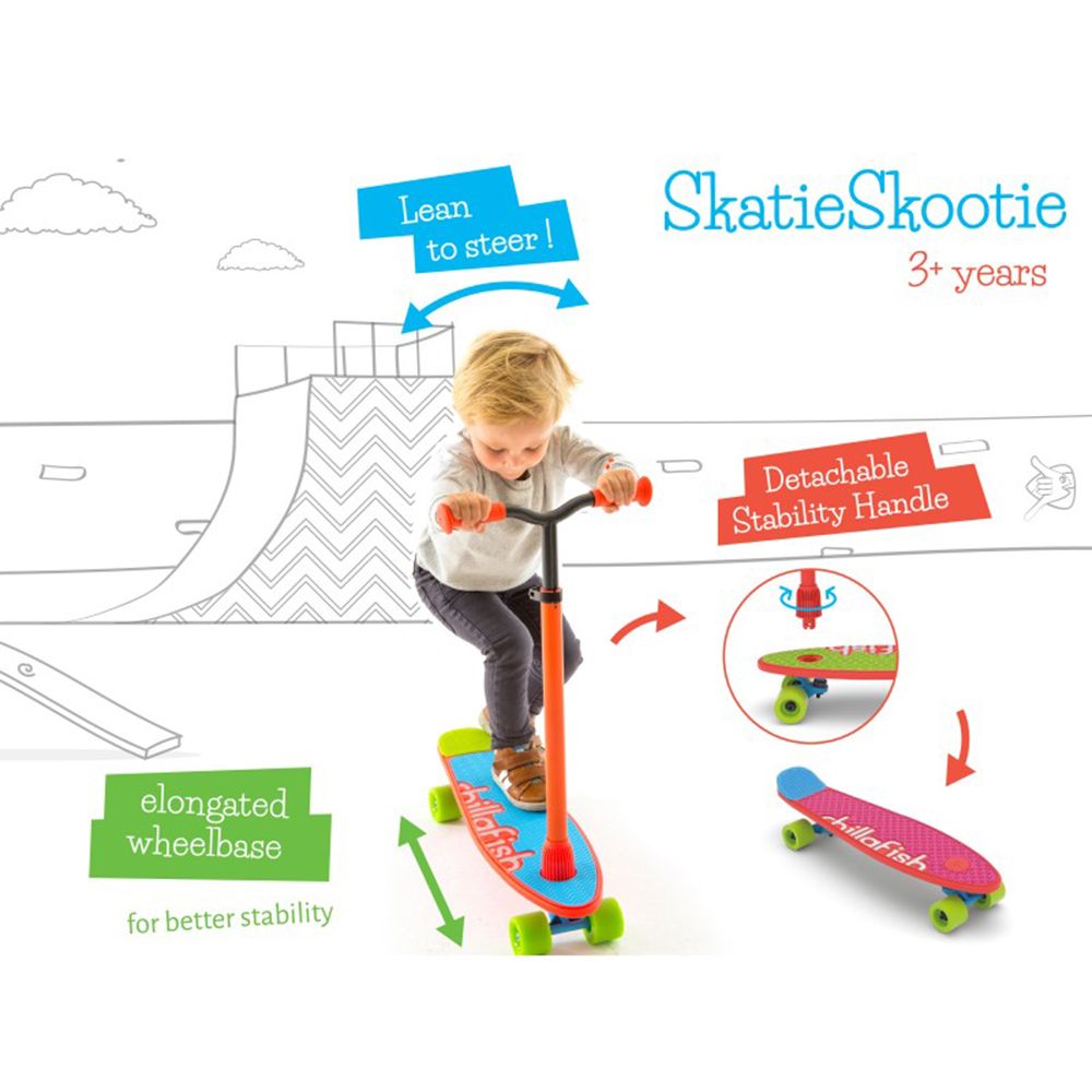 Скейтборд и тротинетка, 2 в 1, SkatieSkootie, черна