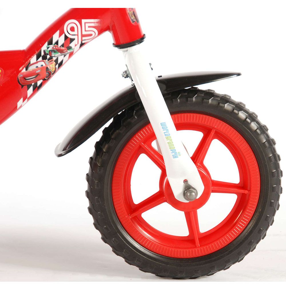 Велосипед с родителски контрол и помощни колела, Disney Cars, 10 инча
