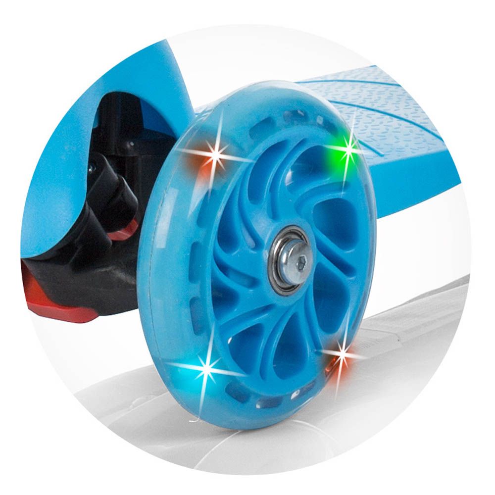 Тротинетка със светещи колела, Рони, синя