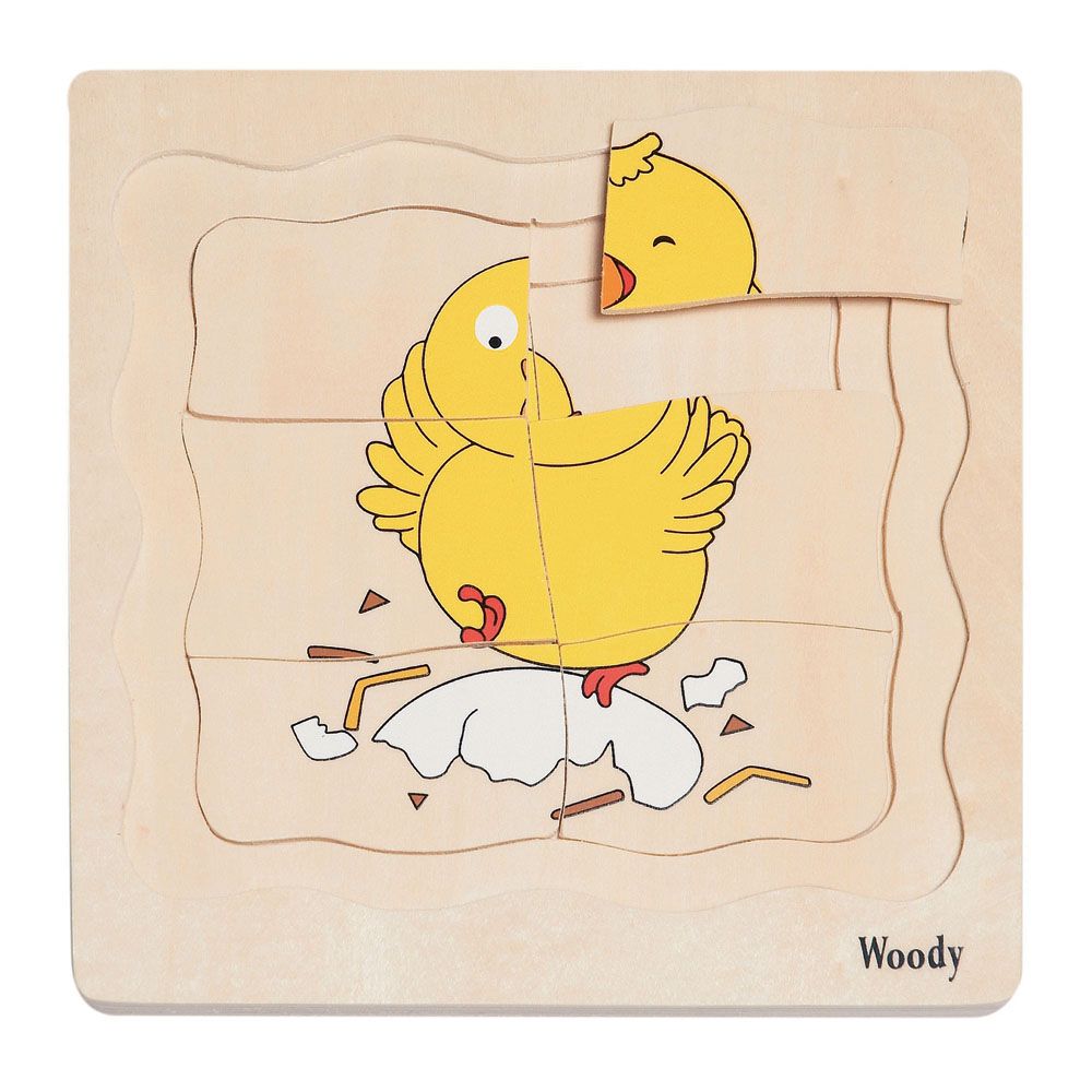 Дървен многослоен пъзел, Яйце и кокошка