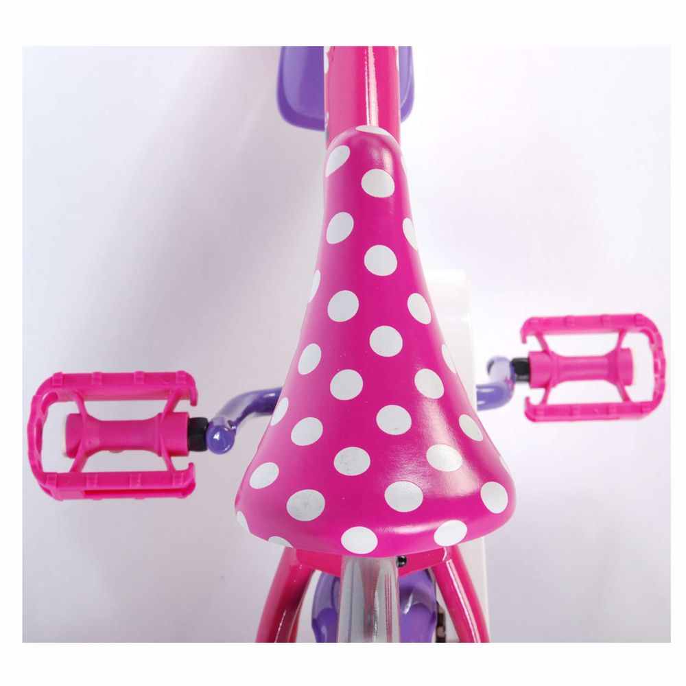 Метален детски велосипед с помощни колела и родителски контрол, Дисни, Мини Маус, 10 инча