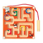 Дървен лабиринт с топчета, оранжев