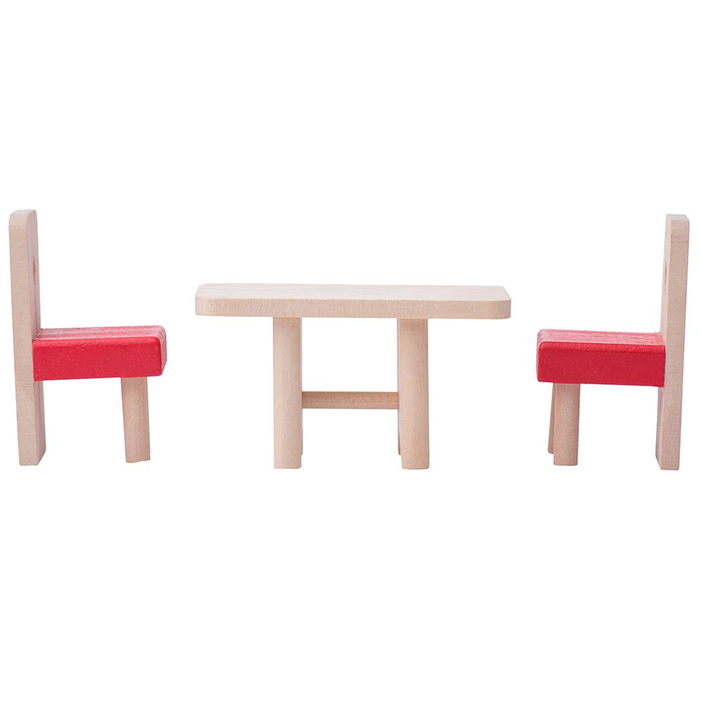 Дървена къща, с аксесоари и две кукли, Яна