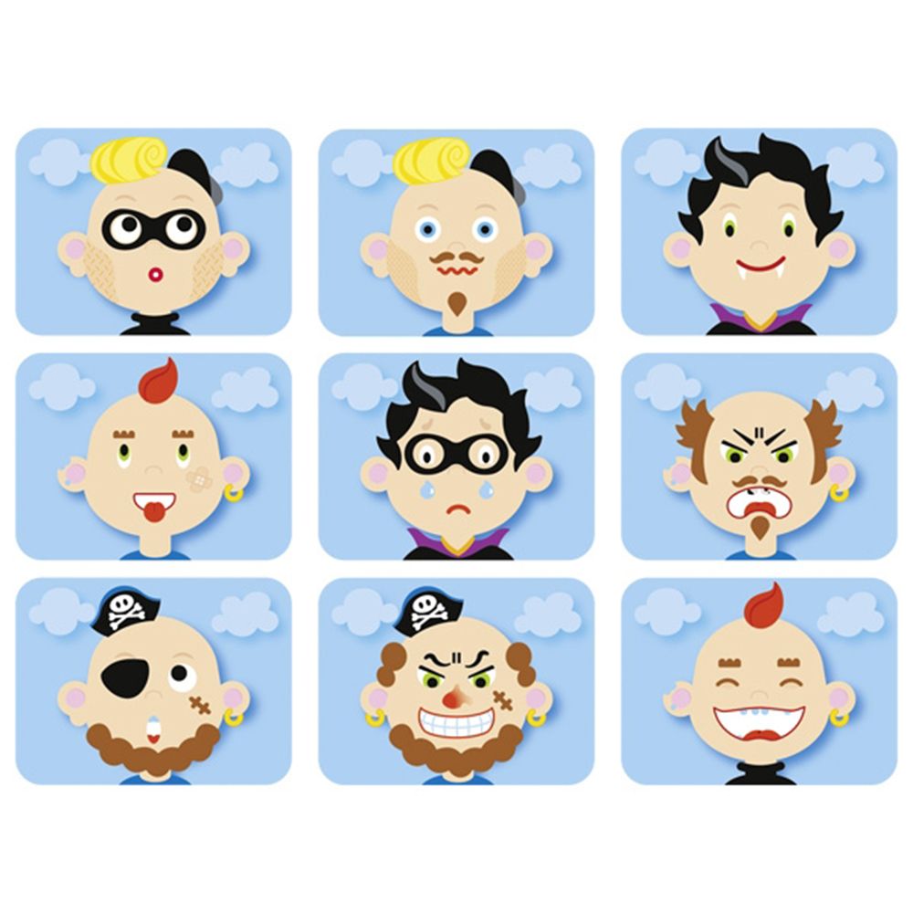 Магнитна образователна игра, Забавни момчешки лица