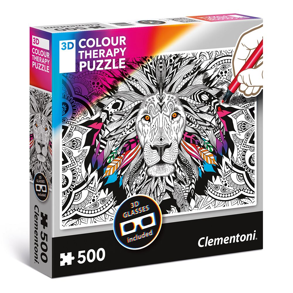 Clementoni, Лъв, 3Д пъзел за оцветяване 500 части