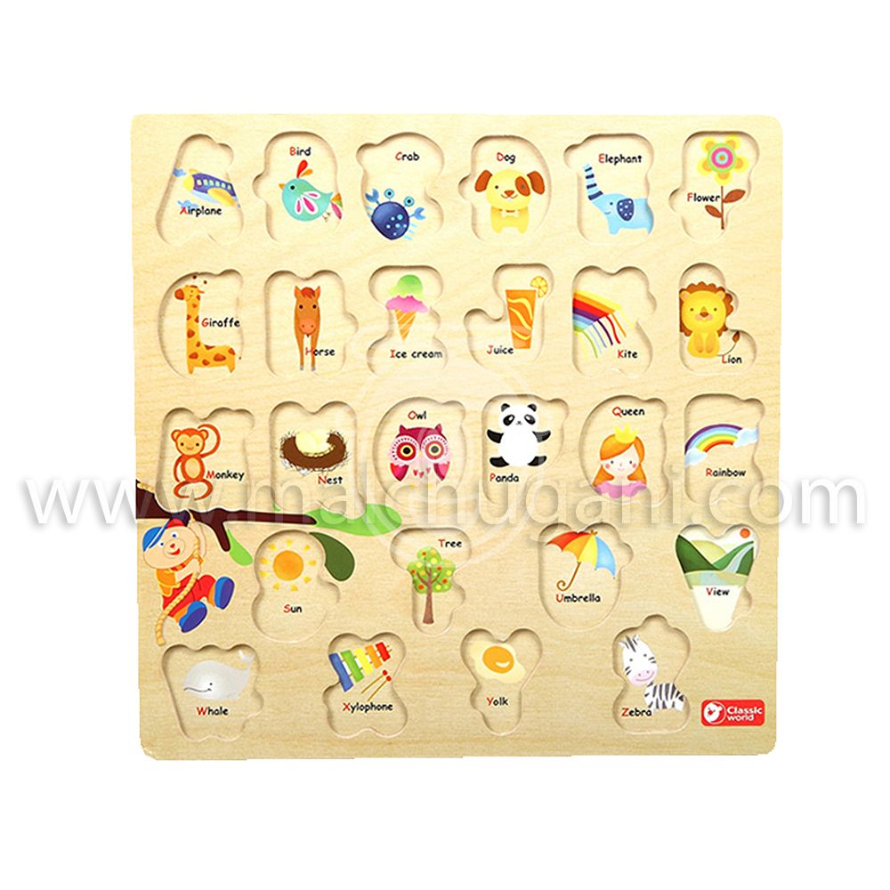 Classic world, Дървен цветен пъзел, Английската азбука