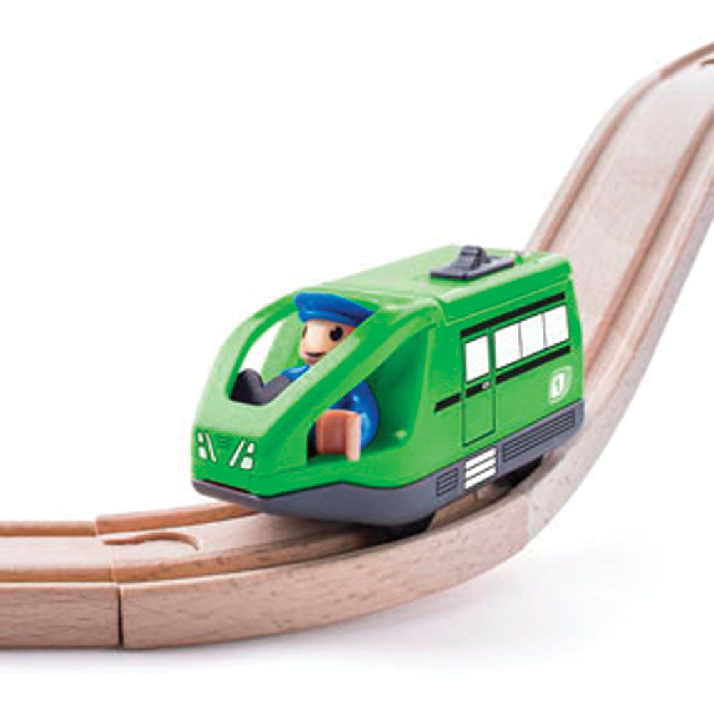 Локомотив с батерия и машинист, зелен