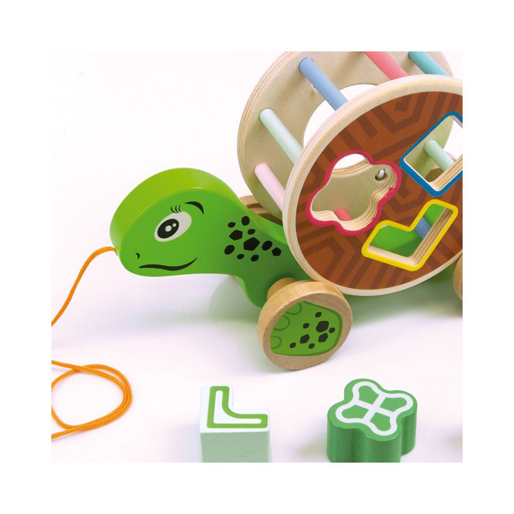 Играчка за дърпане със сортер, Костенурка