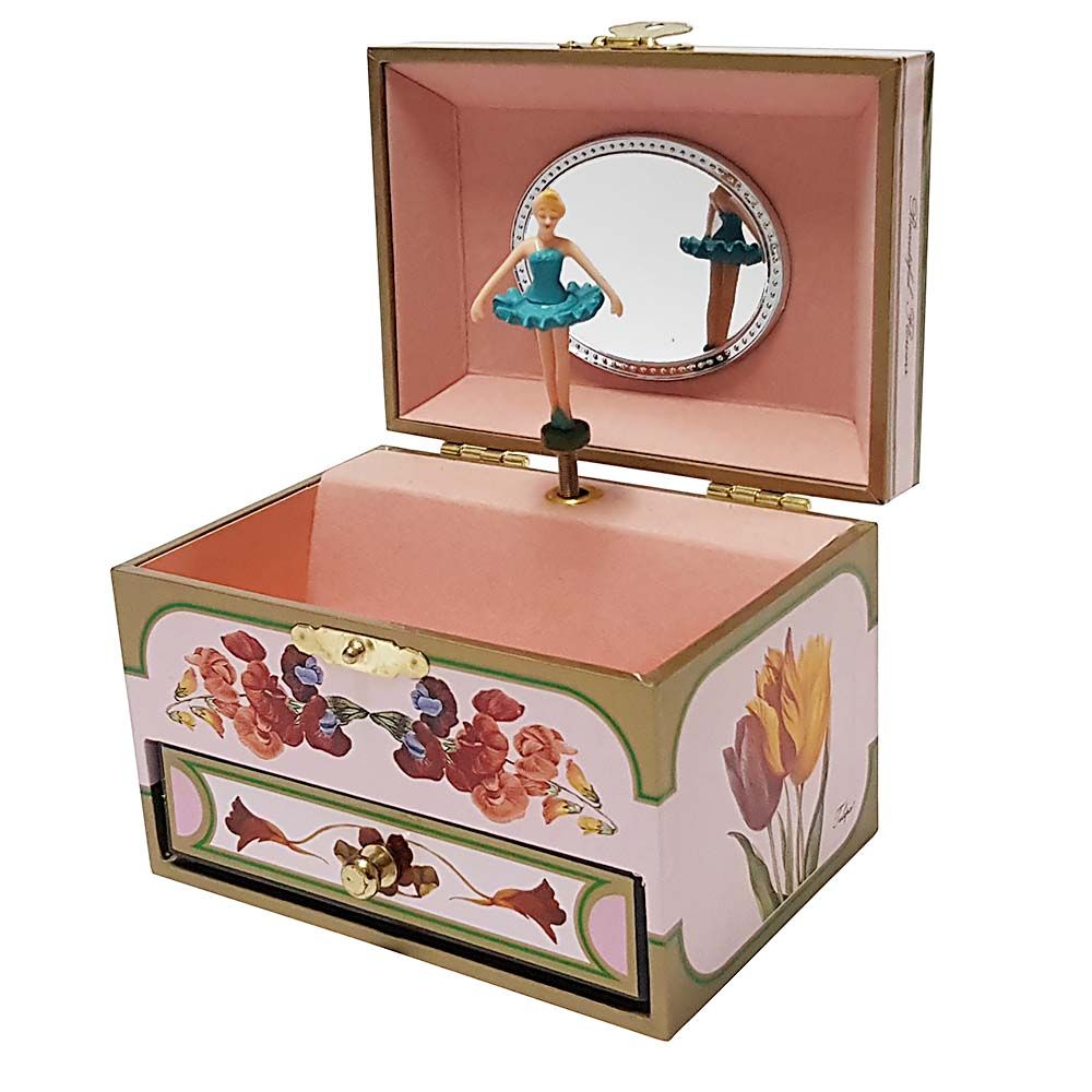 Музикална кутия Цветя, розова