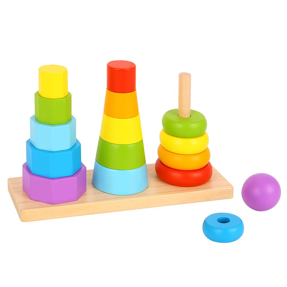 Дървена тройна низанка, Кули, 17 елемента