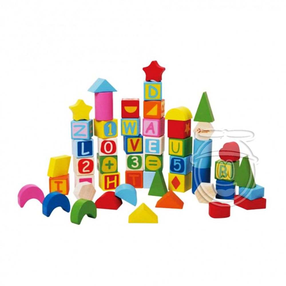 Classic world, Образователни дървени блокчета, 56 части