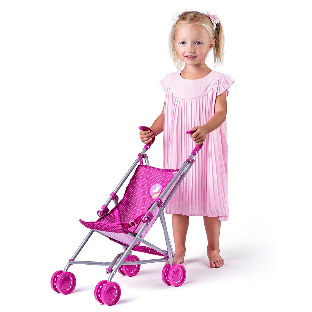 Детска количка за кукли, сгъваема, Еднорог