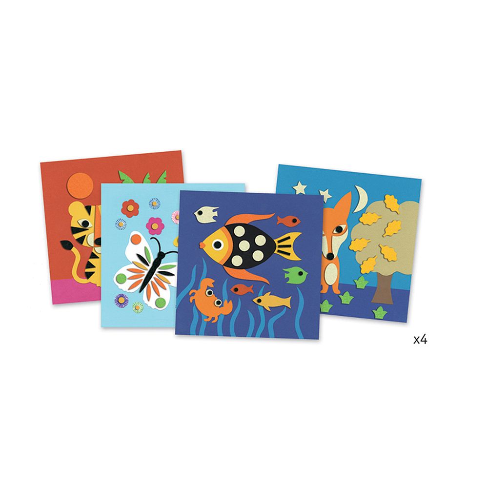 Колажи за най-малките, Картинки от филц, Животни