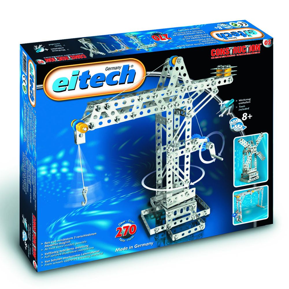 Eitech, Метален конструктор, Кран/ Вятърна мелница - 3 модела, 270 части