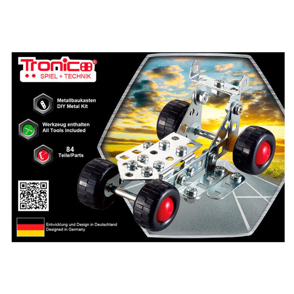 Silver Serie, Метален конструктор, Състезателна кола, 84 части, Tronico