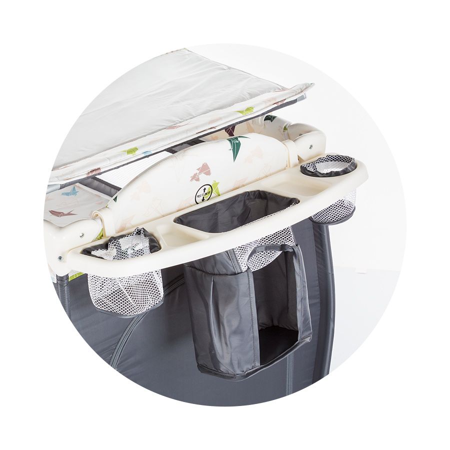 Детска кошара за спане и игра Бела, , графит