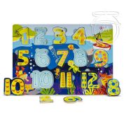Дървен образователен пъзел, Морско дъно, Числа