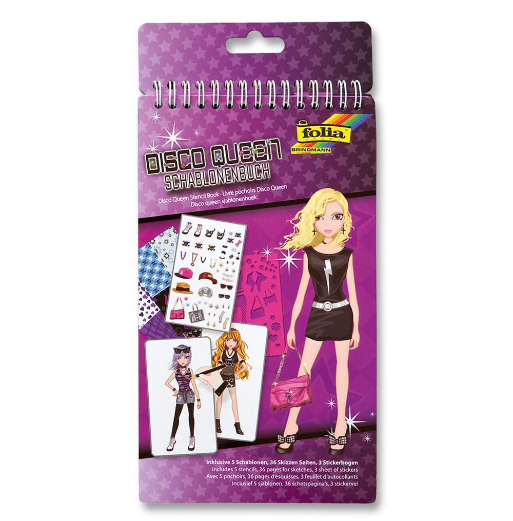 Folia Bringmann, Книжка за рисуване със стикери и шаблони, Диско момичета