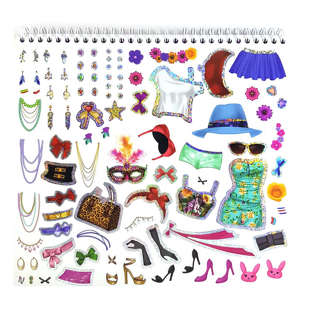 Книжка за рисуване със стикери и шаблони, Модерни момичета