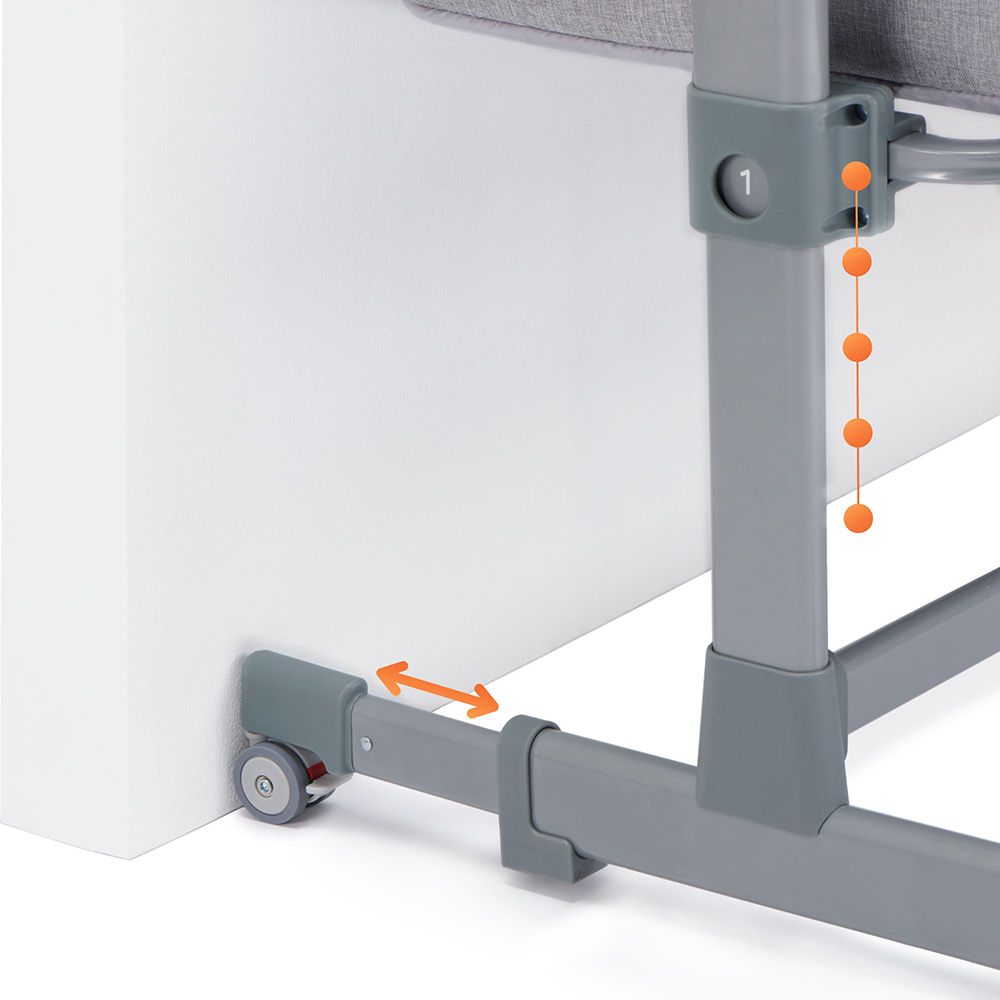 Бебешка кошара NESTE Up, 2 в 1, сива