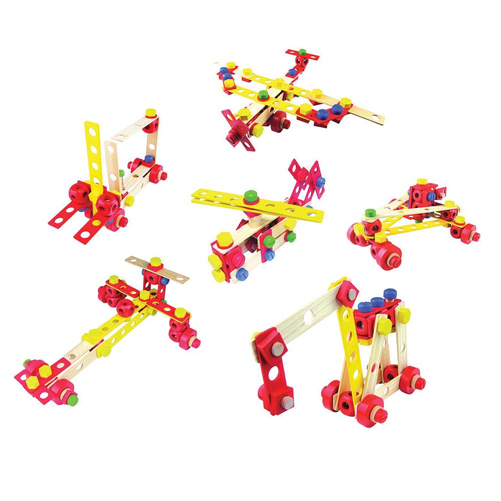 Дървен конструктор с болтове и гайки