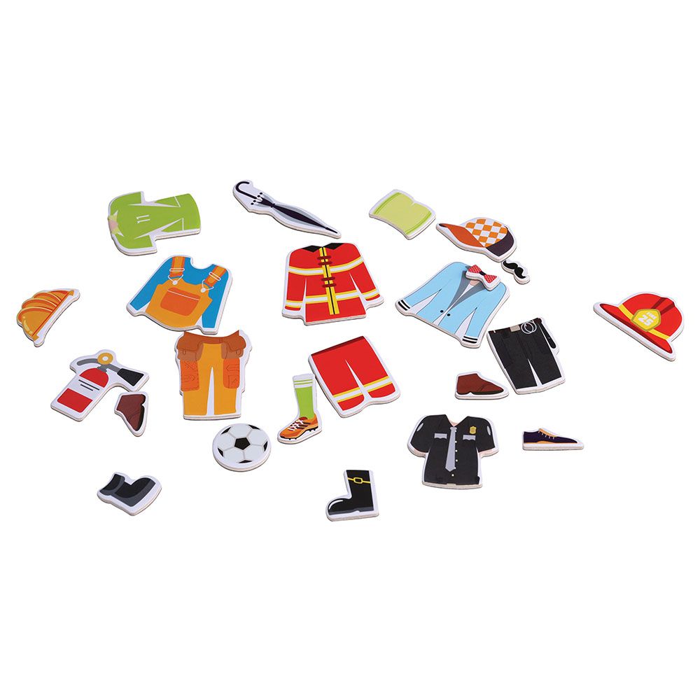 Момче с магнитни дрехи за преобличане, Професиите