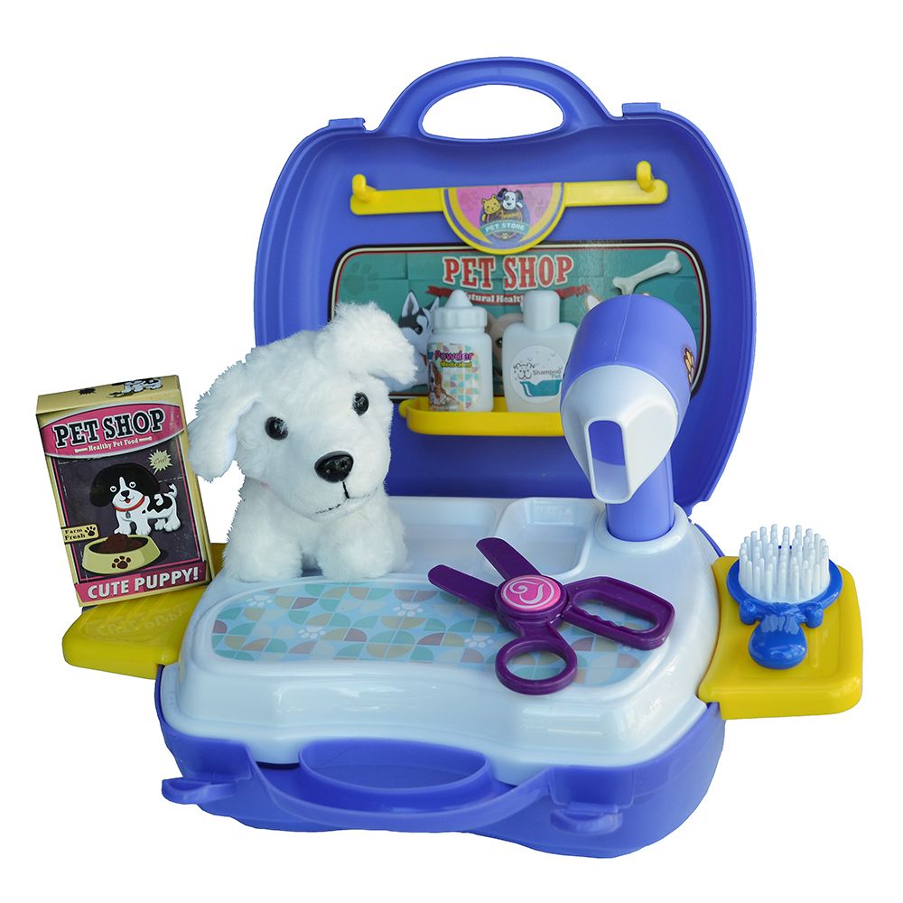 Фризьорски салон с кученце в куфарче