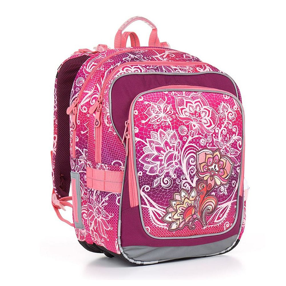 TOPGAL, Анатомична ученическа раница, Розови цветя