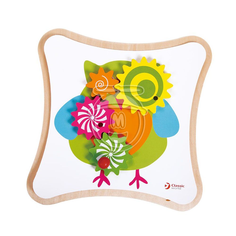 Дървена игра със зъбни колела