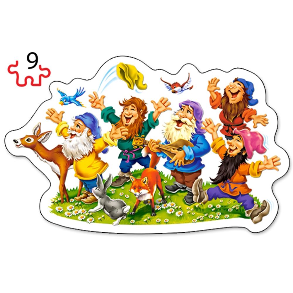 Историята на Снежанка, пъзел с 3, 4, 6 и 9 елемента