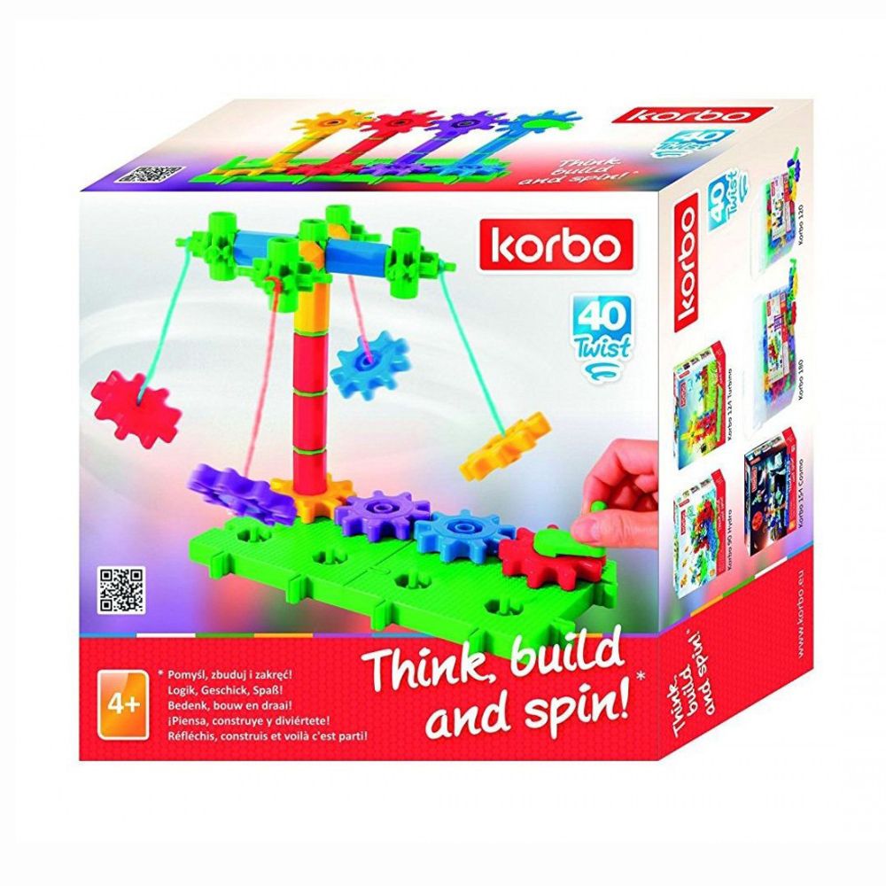 korbo, Пластмасов конструктор На площадката, със зъбни колела, 40 части