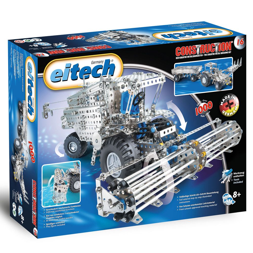 Eitech, Метален конструктор, Комбайн/Трактор с ремарке, 1000 части, по поръчка