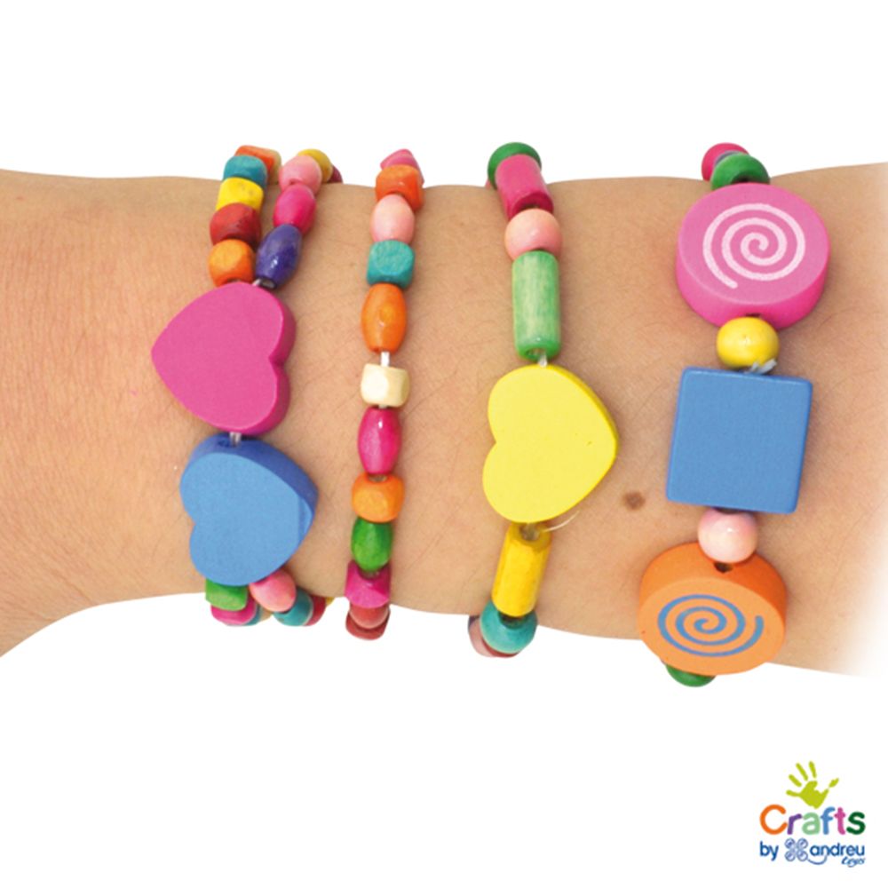 Направи сам гривни с дървени цветни мъниста