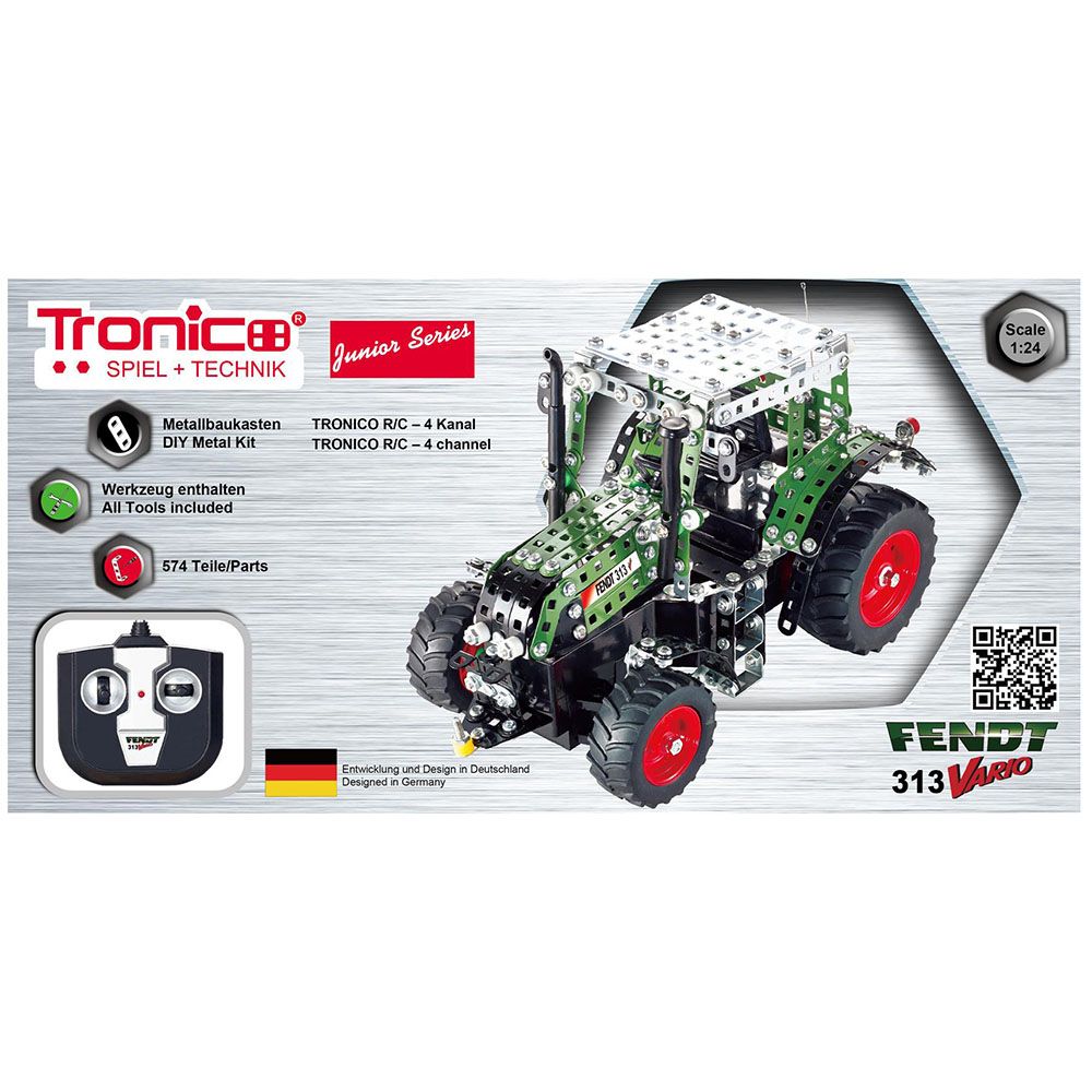 Junior Serie, Метален конструктор, Трактор FENDT 313, с радио контрол, Tronico