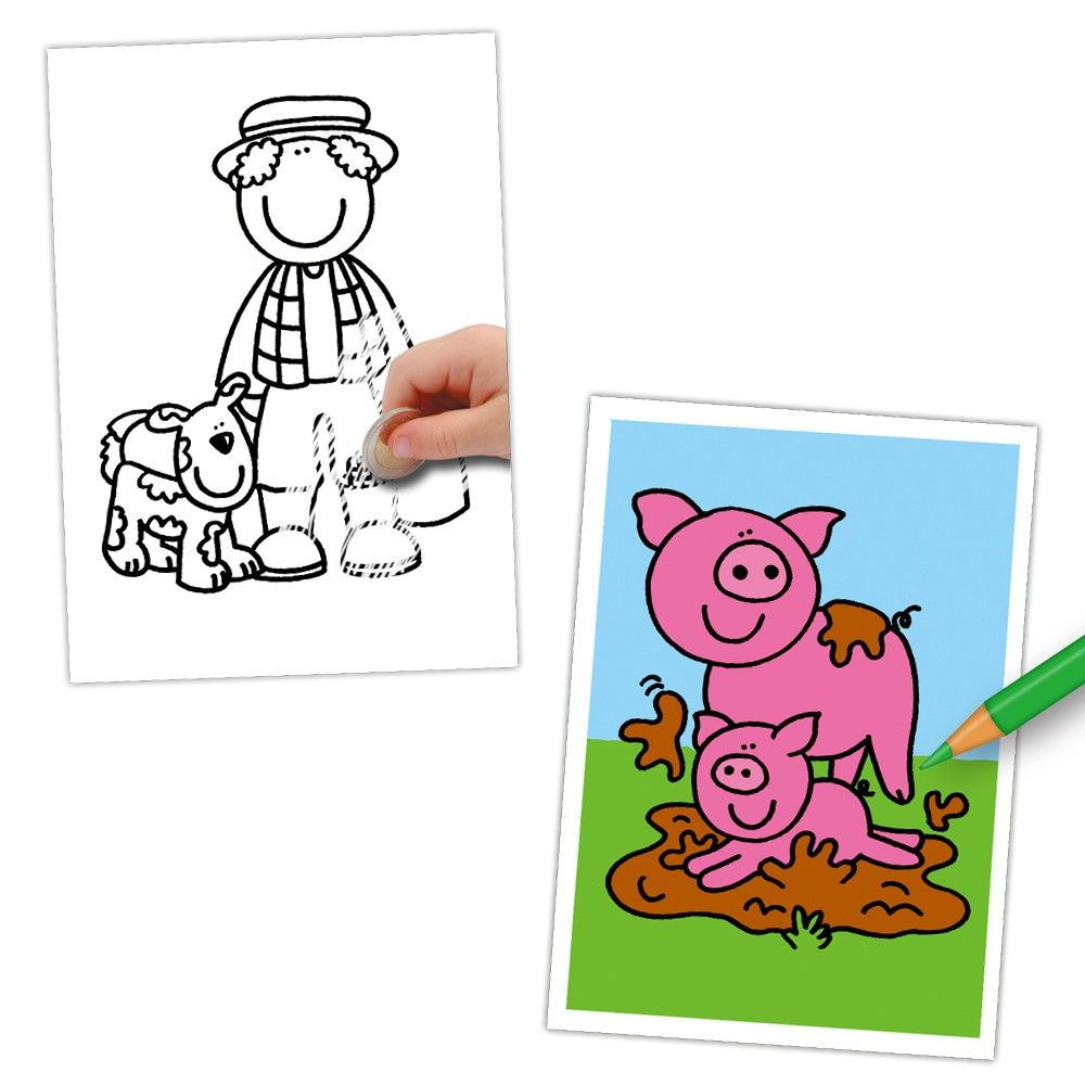 Книжка, Изтрий с монета и оцвети, Селски двор