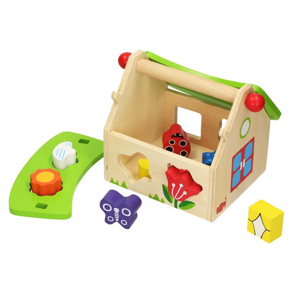 Дървена къщичка-сортер