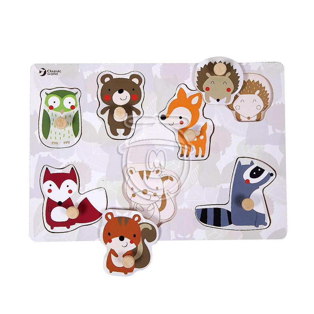 Classic world, Дървен пъзел с дръжки, Горските животни