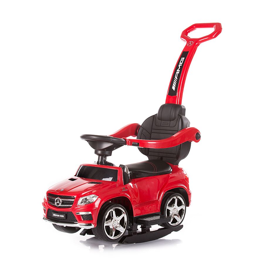 Количка за яздене с дръжка, Mercedes Benz GL63 AMG, червена