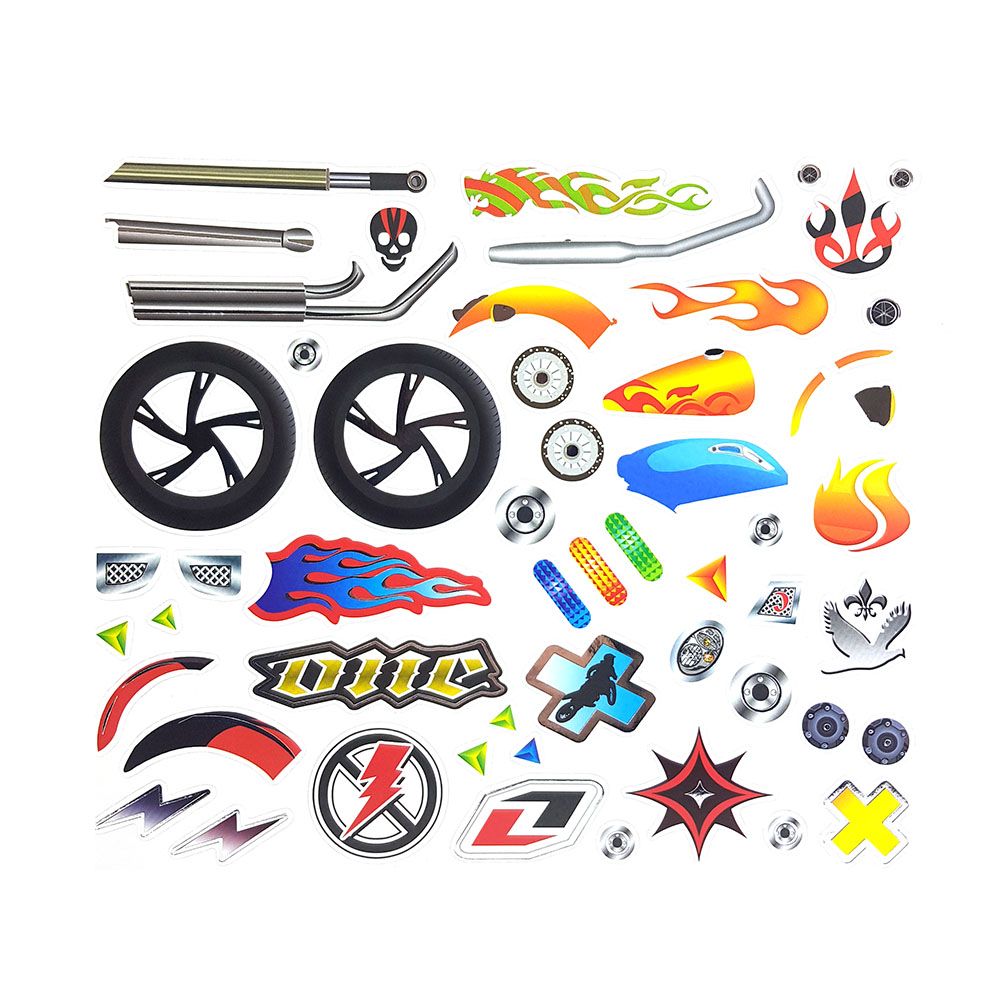 Книжка за рисуване със стикери и шаблони, Мотори