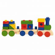 Дървен дидактически влак с 2 вагона