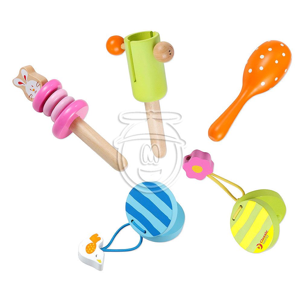 Комплект дървени музикални инструменти, 5 части