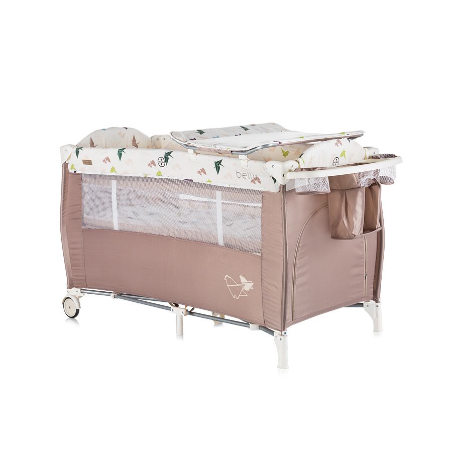 Chipolino, Детска кошара за спане и игра Бела, , шоколад