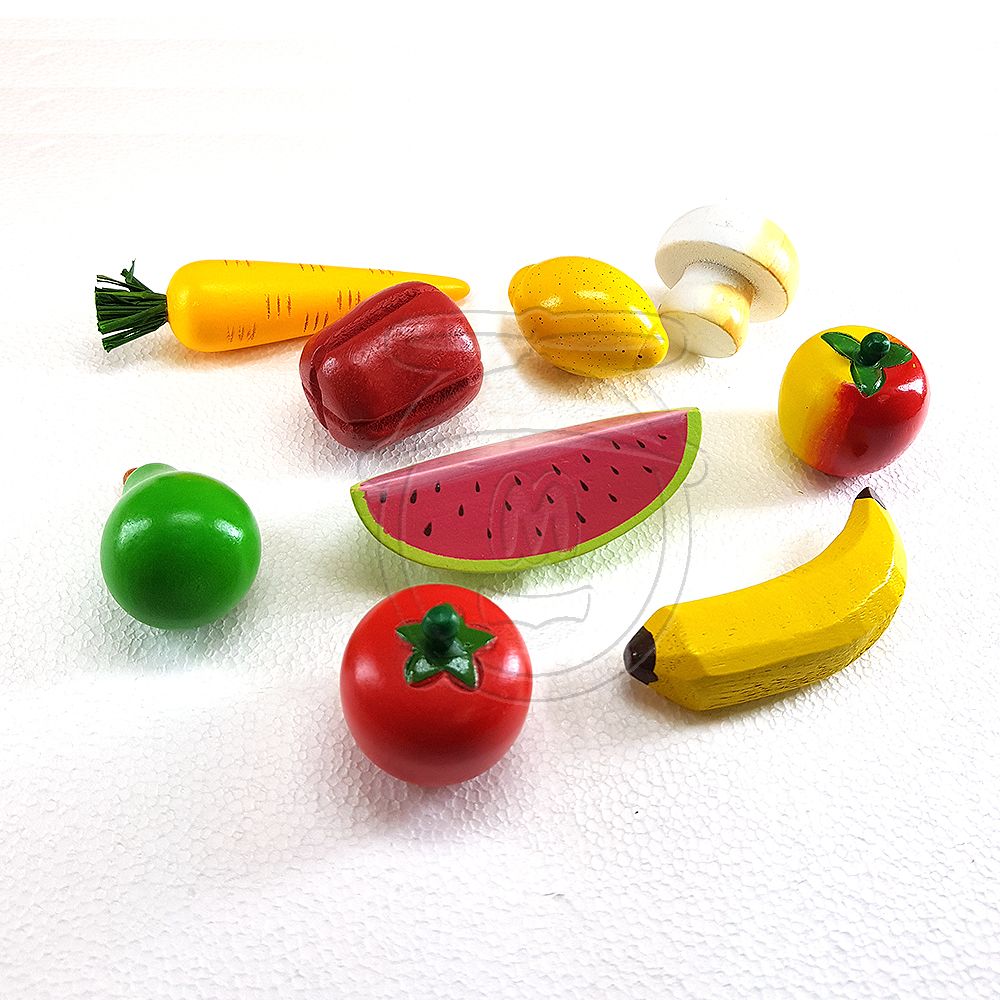 Детски дървени Плодове и зеленчуци в щайга