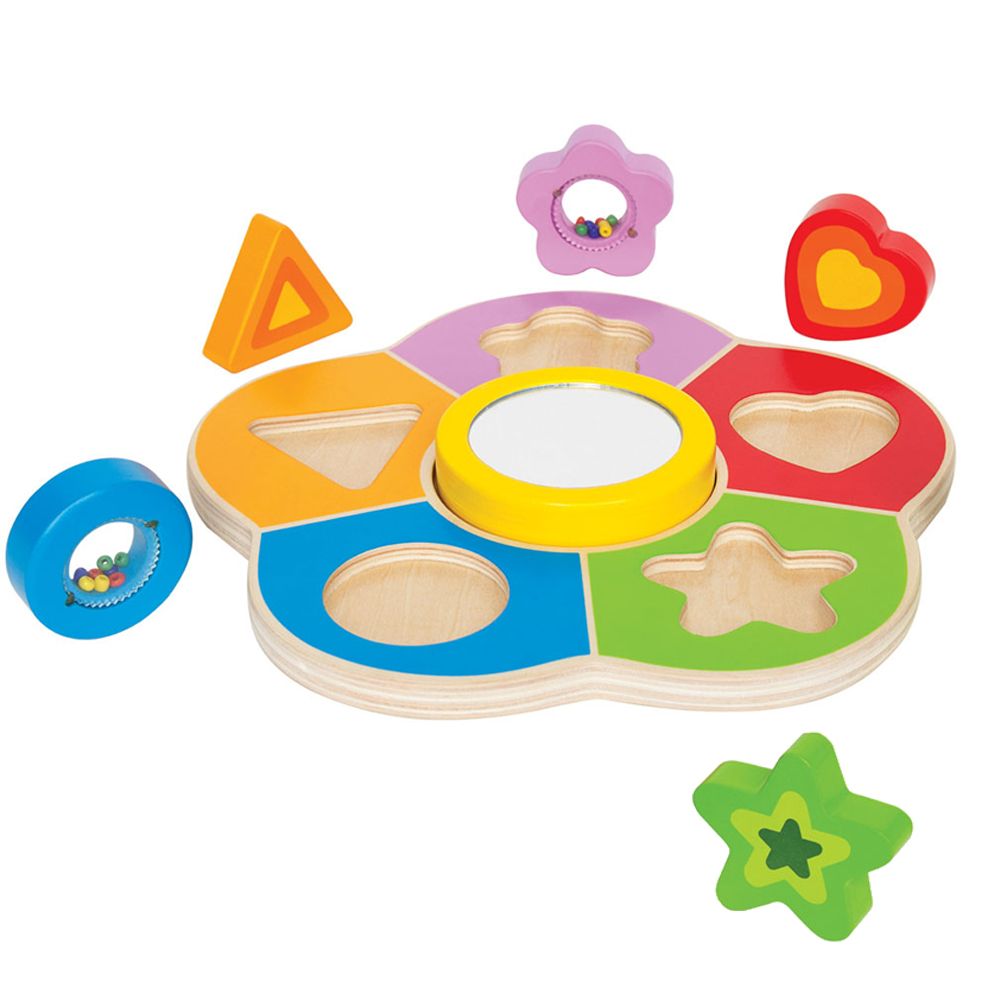 Дървен пъзел-сортер, Форми и цветове