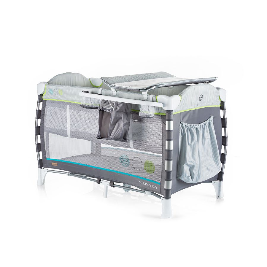 Chipolino, Детска кошара за спане и игра Казабланка Нео, , сива